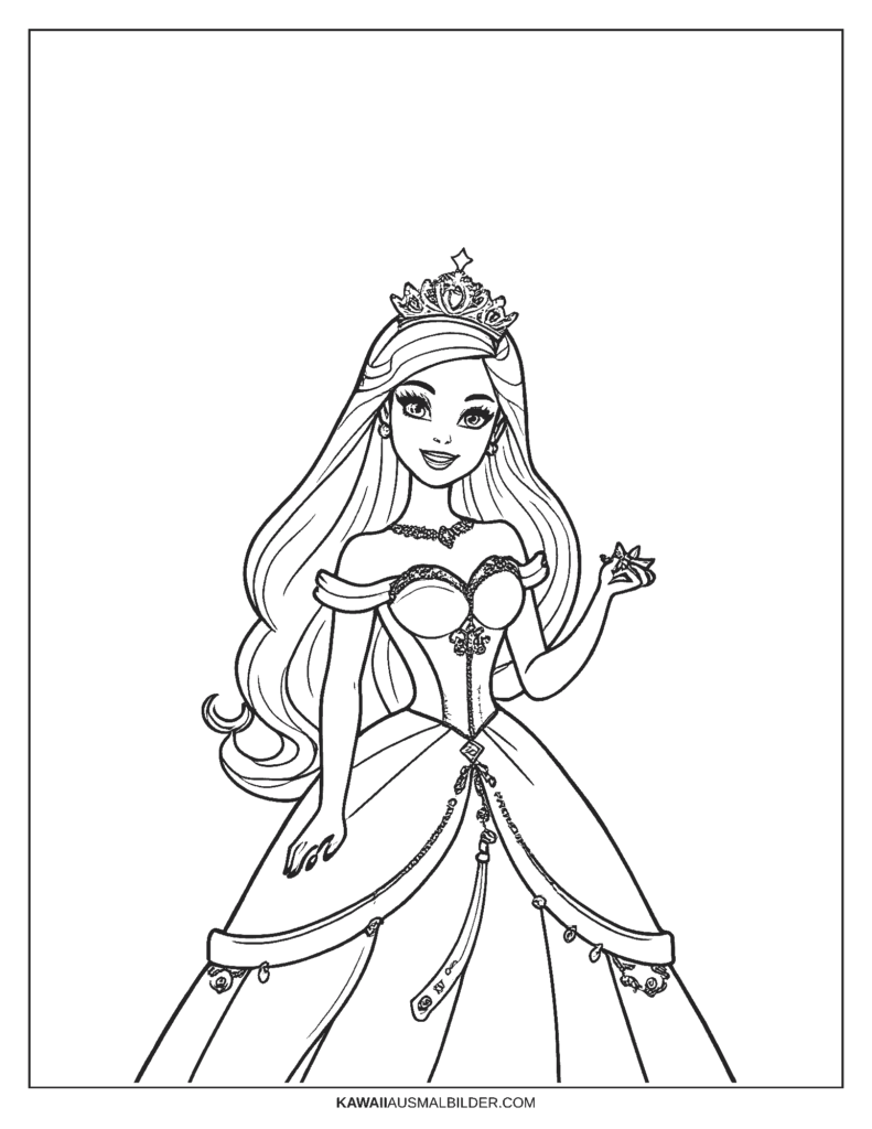 prinzessin barbie ausmalbild