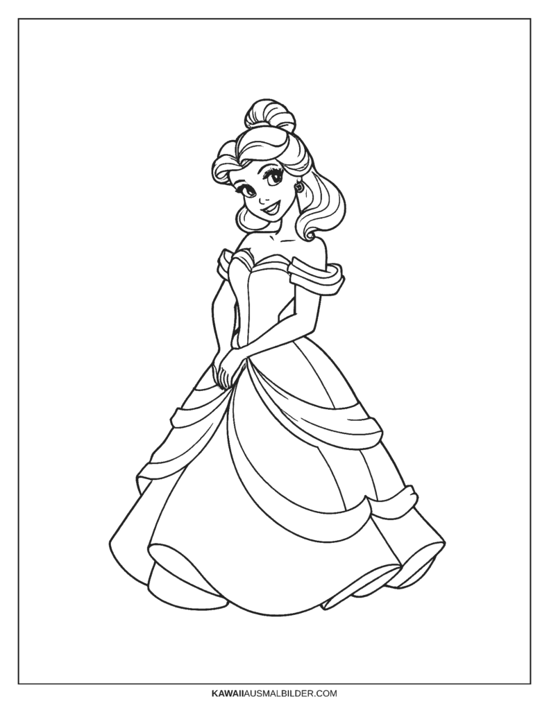 prinzessin belle ausmalbild