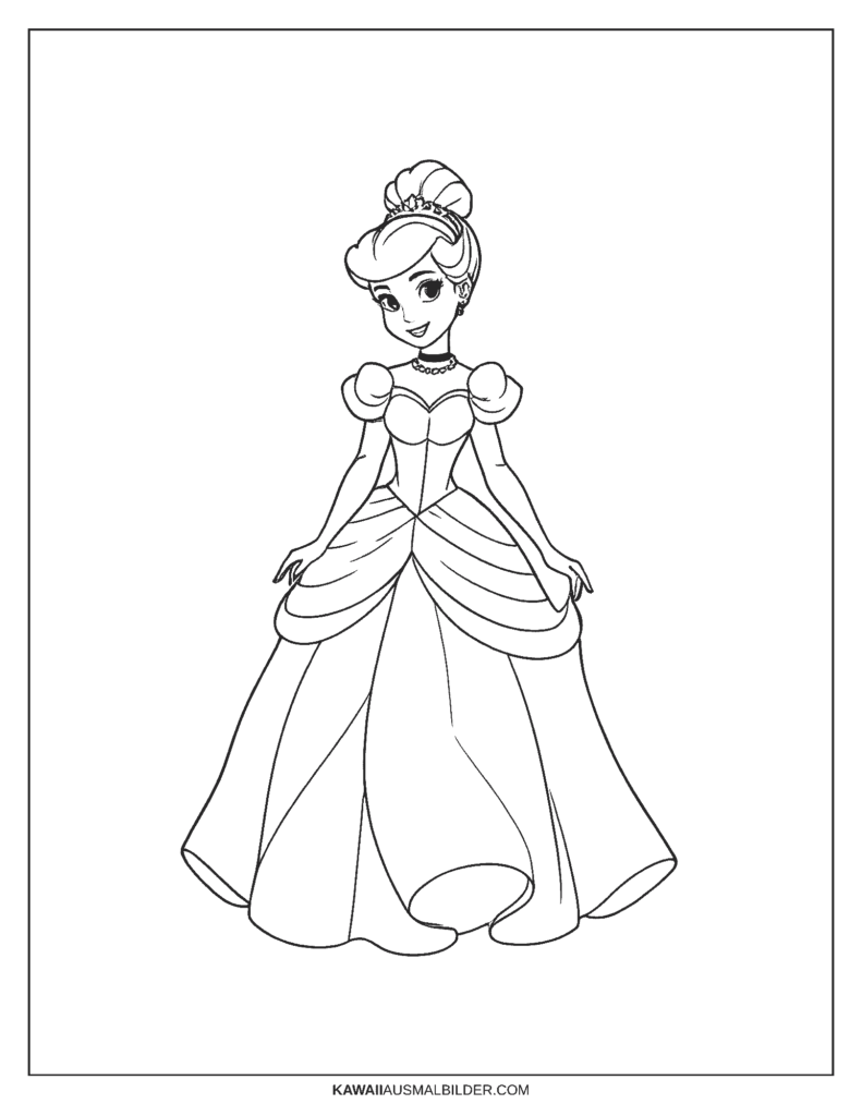 prinzessin cinderella ausmalbild