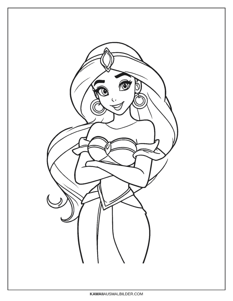 prinzessin jasmin aladdin ausmalbild