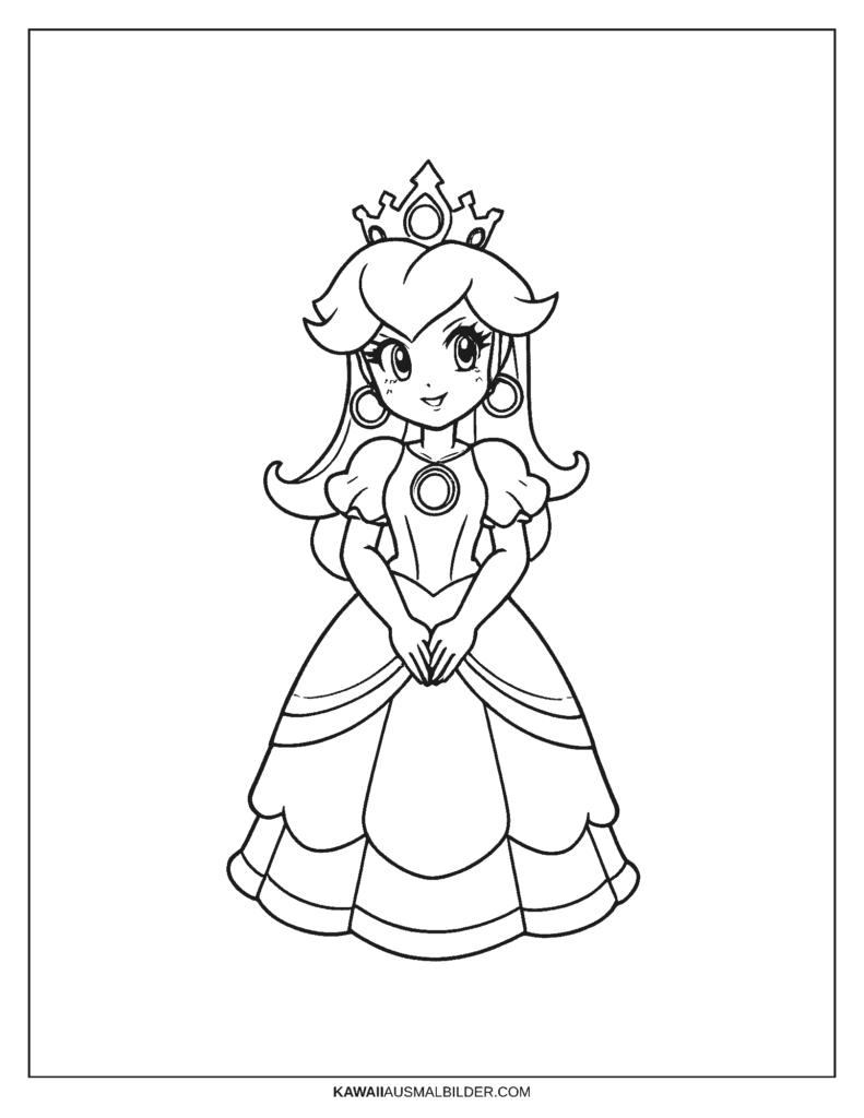 prinzessin peach ausmalbild