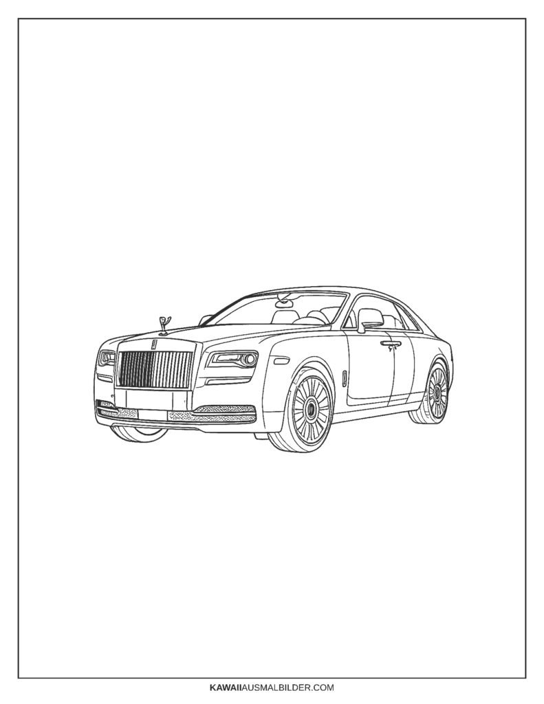 rolls royce auto ausmalbild