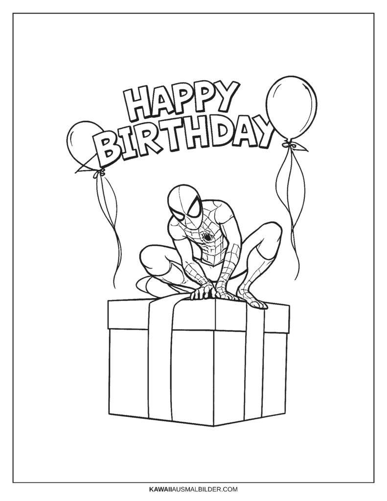 spiderman geburtstag ausmalbild