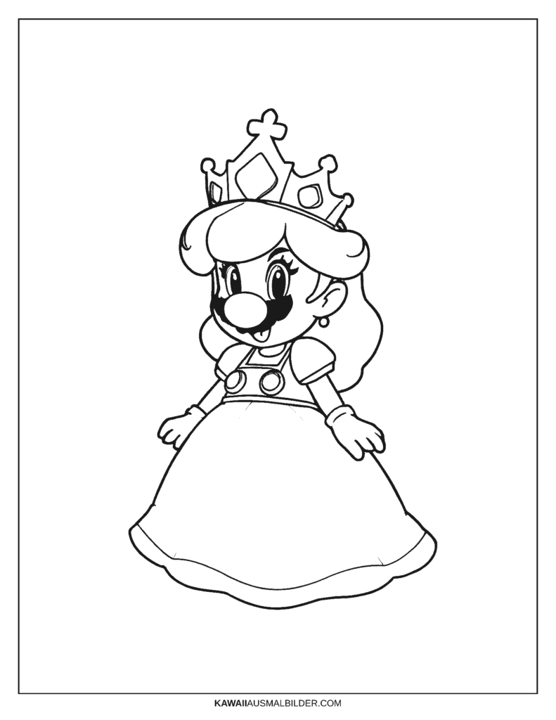 super mario ausmalbild prinzessin