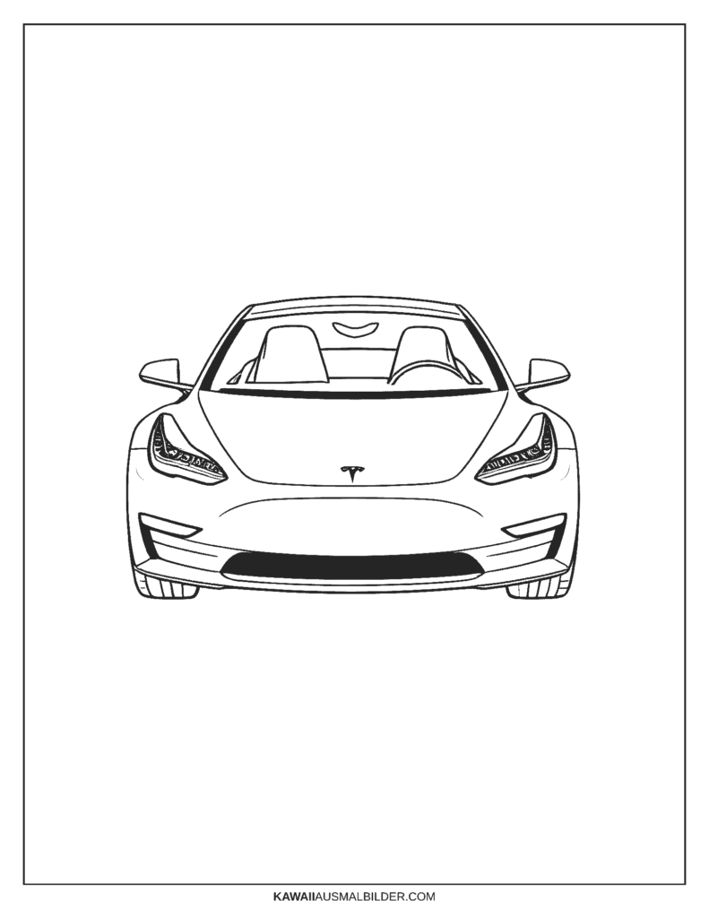 tesla auto ausmalbild