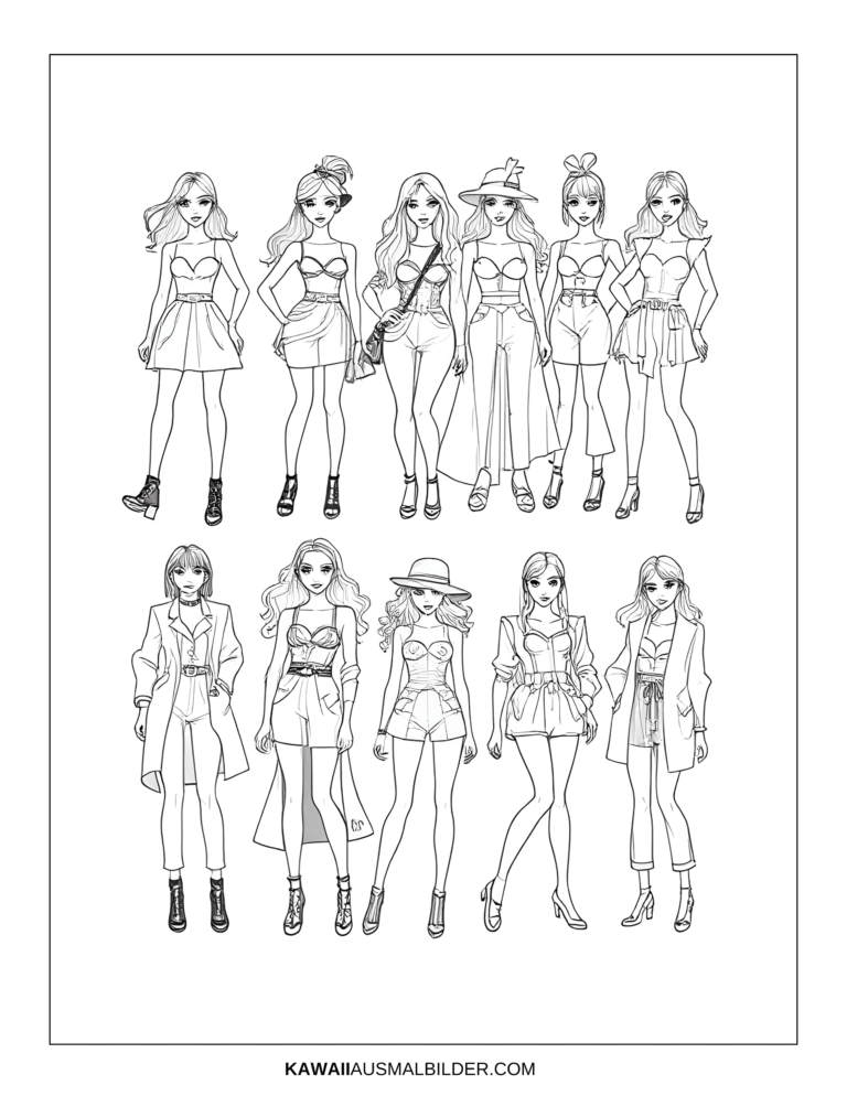 Topmodel Ausmalbilder zum Ausdrucken [PDF] - Kostenlose Ausmalbilder
