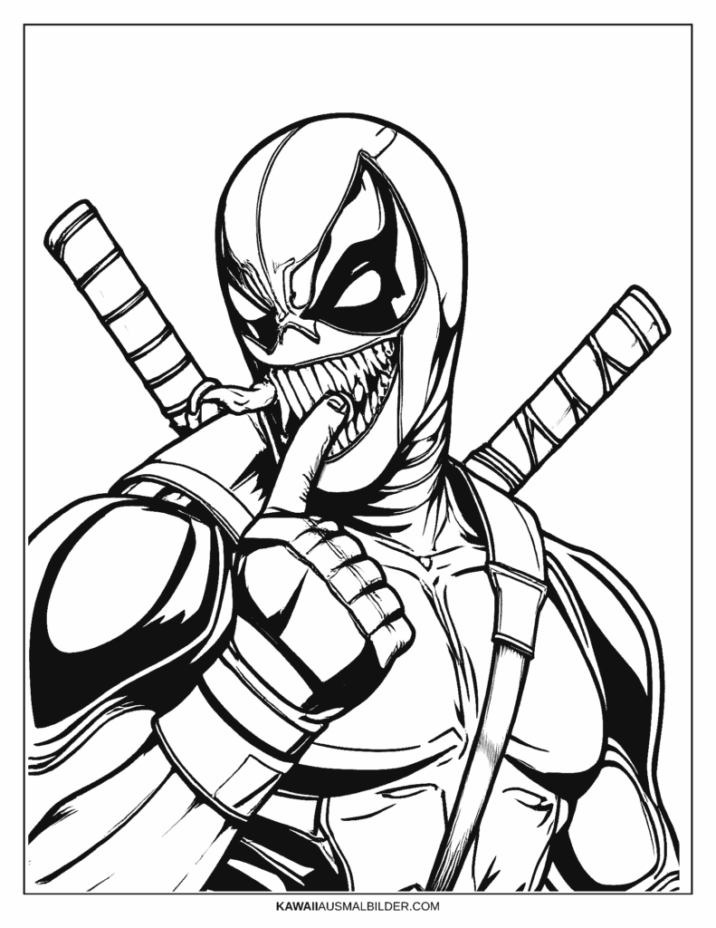 venom deadpool ausmalbild