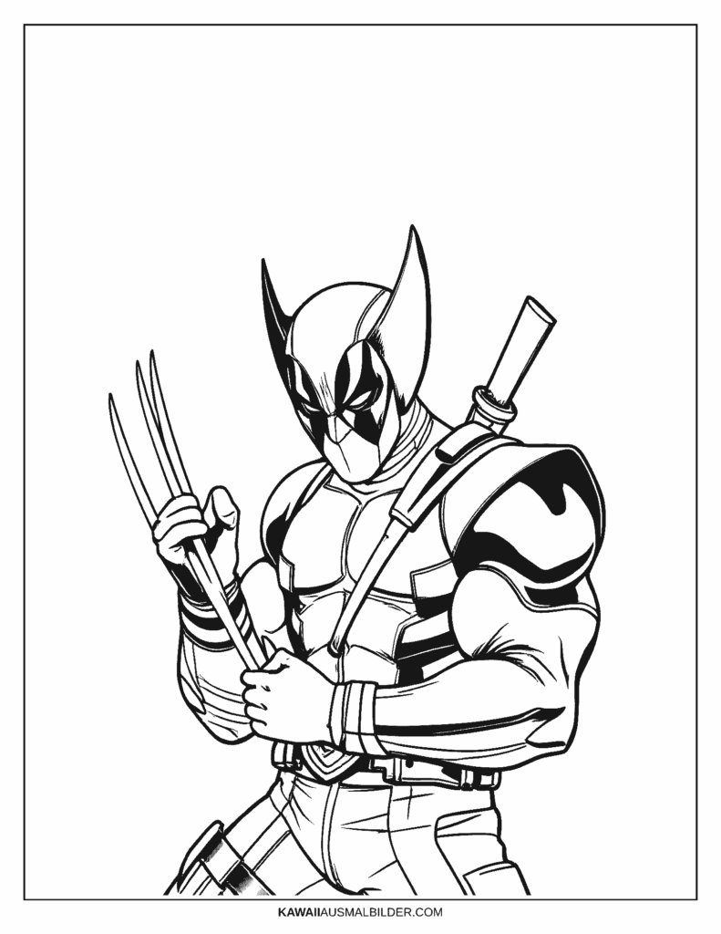wolverine deadpool ausmalbild
