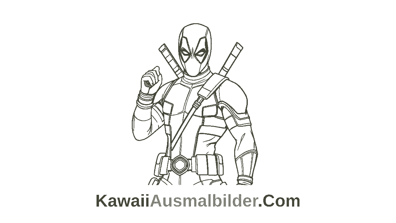 Coole Deadpool Ausmalbilder zum Ausdrucken für Kinder