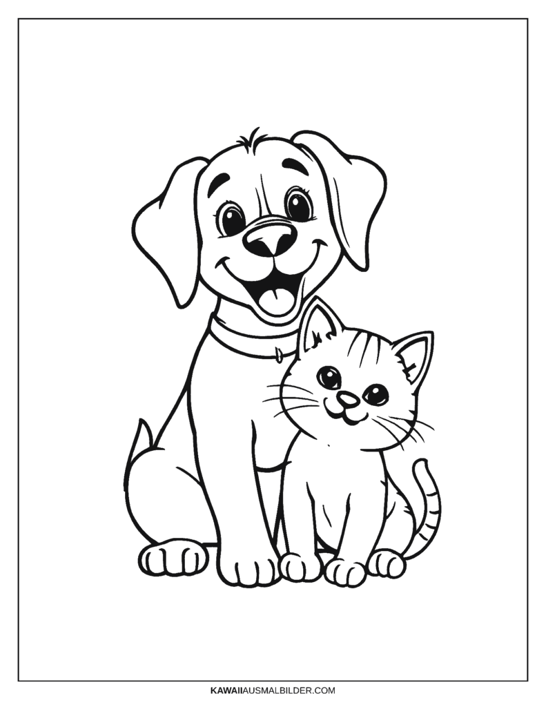 Hund und Katze Ausmalbild