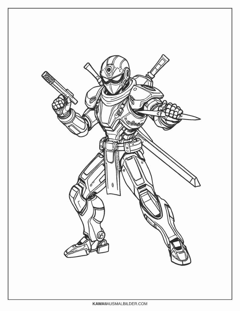Malvorlage Ninja-Roboter