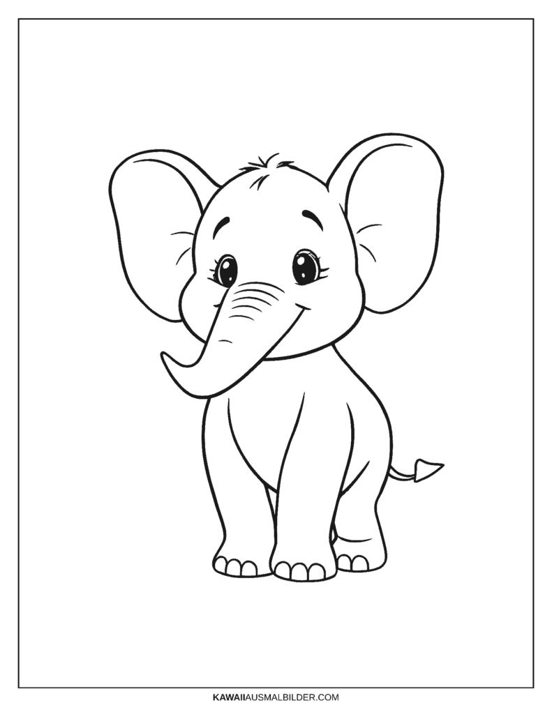 Malvorlage Tier Elefant