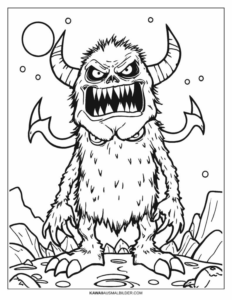 Malvorlage böses Monster