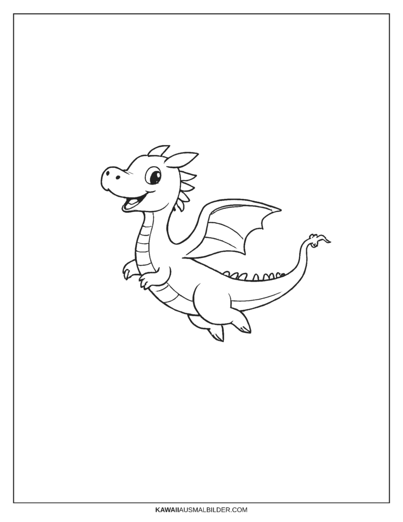 Malvorlage fliegender Drache für Kinder