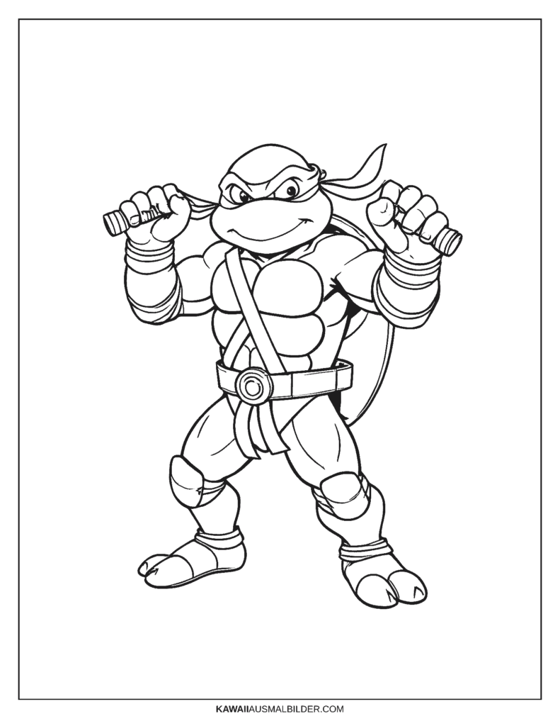 Ninja Turtles Michelangelo ausmalbild