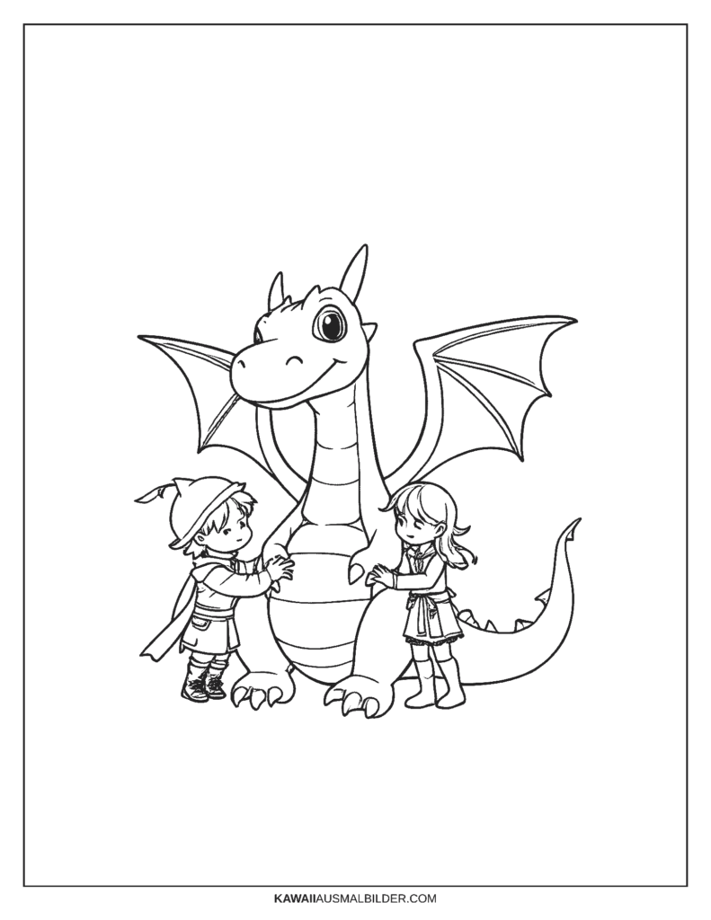  Rettung des jungen Drachen Ausmalbild