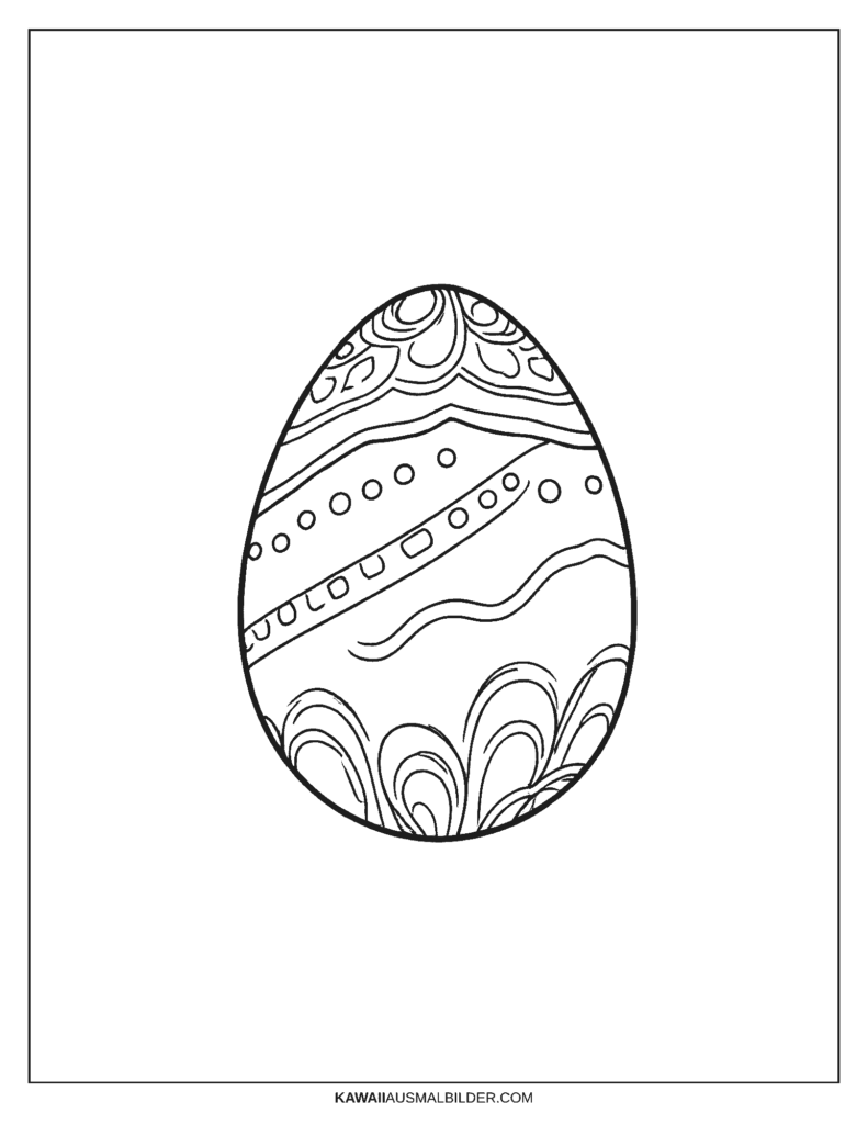 Schokoladen-Osterei Ausmalbild