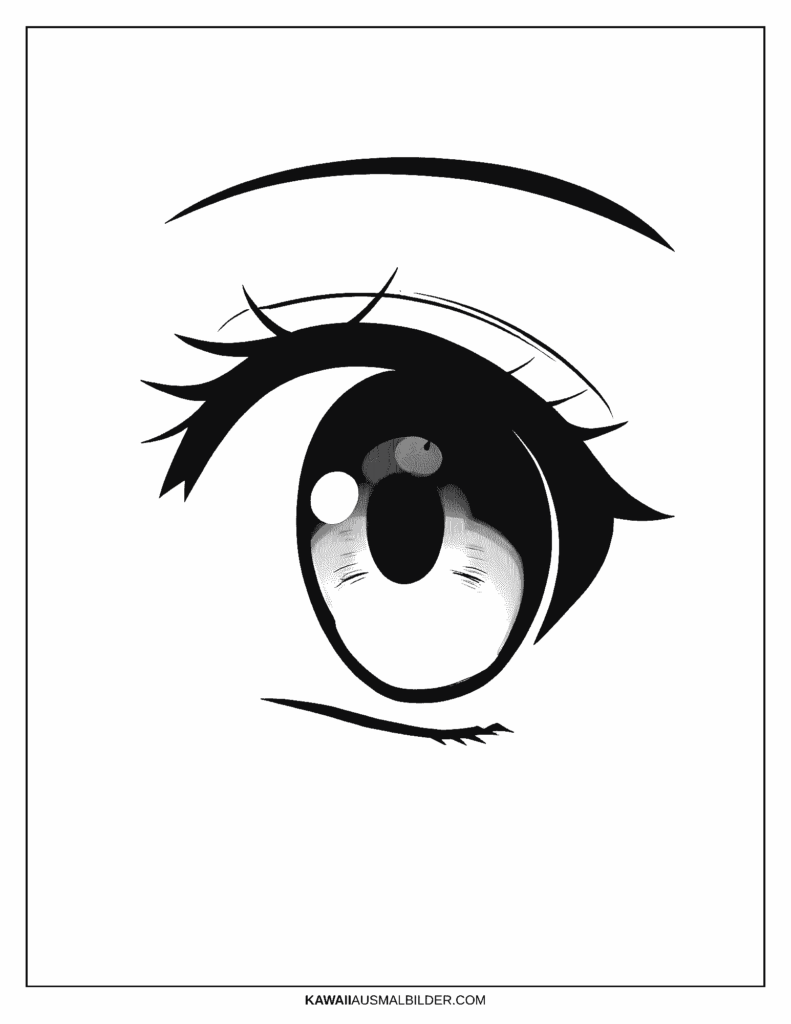 anime augen ausmalbild