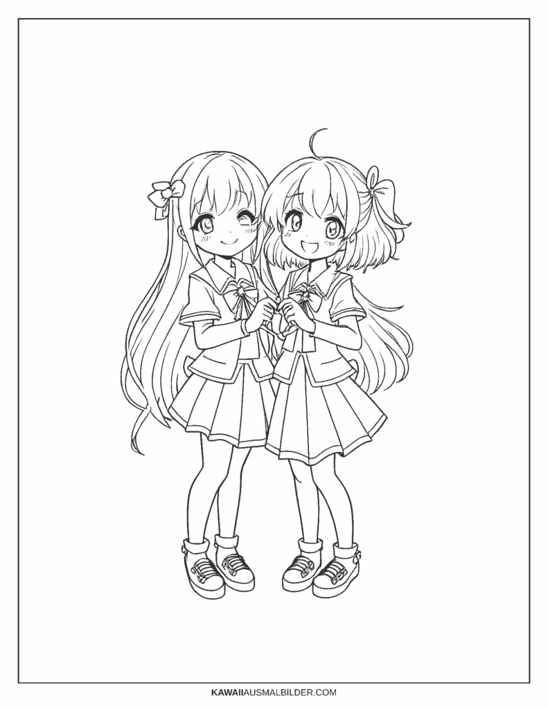 anime ausmalbild bff