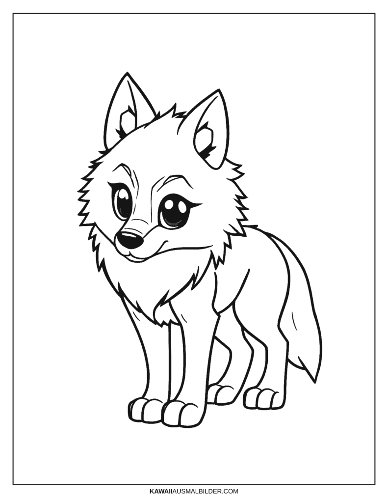 anime wolf ausmalbild