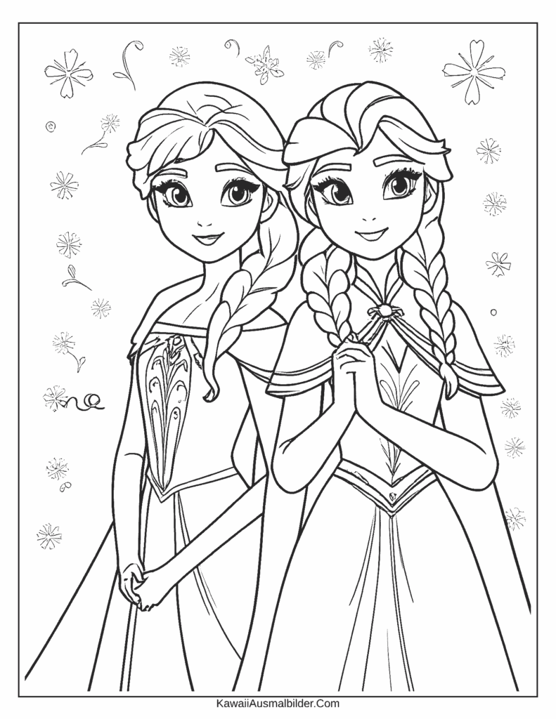 anna und elsa ausmalbild