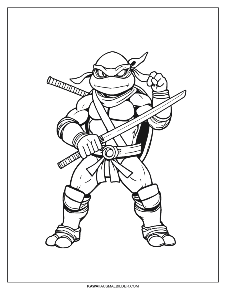 ausmalbild ninja turtles leonardo
