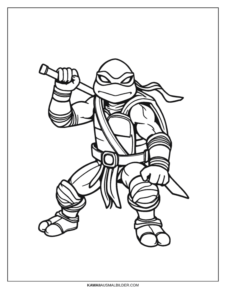 ausmalbild ninja turtles raphael