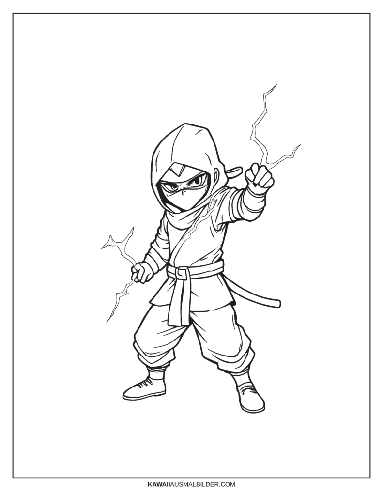 blitz ninja ausmalbild