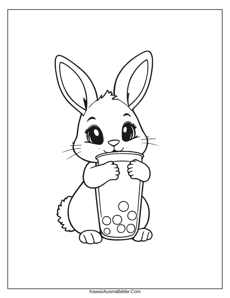 bubble tea hase ausmalbild