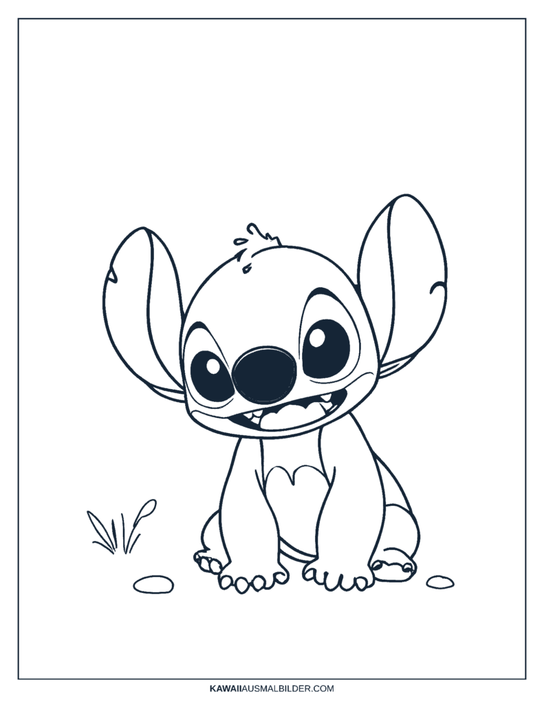 cute stitch ausmalbild