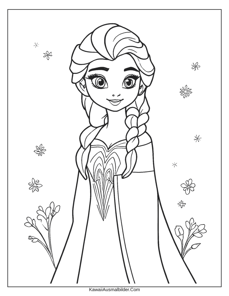 elsa als kind ausmalbild
