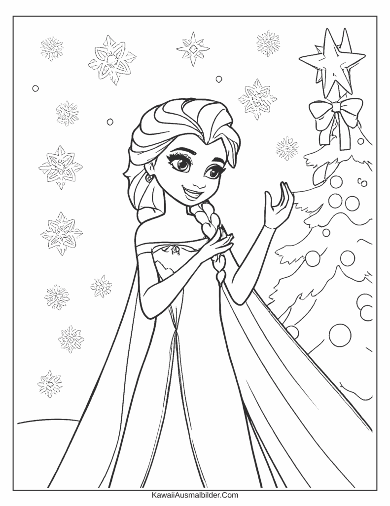 elsa weihnachten ausmalbild