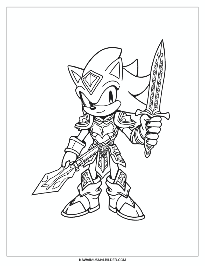 excalibur sonic ausmalbild