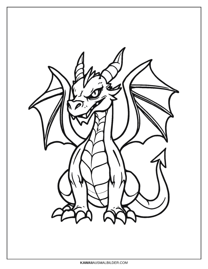 fabelwesen drachen ausmalbild
