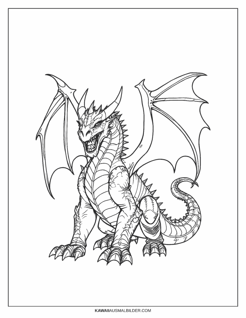 fantasy drachen ausmalbild