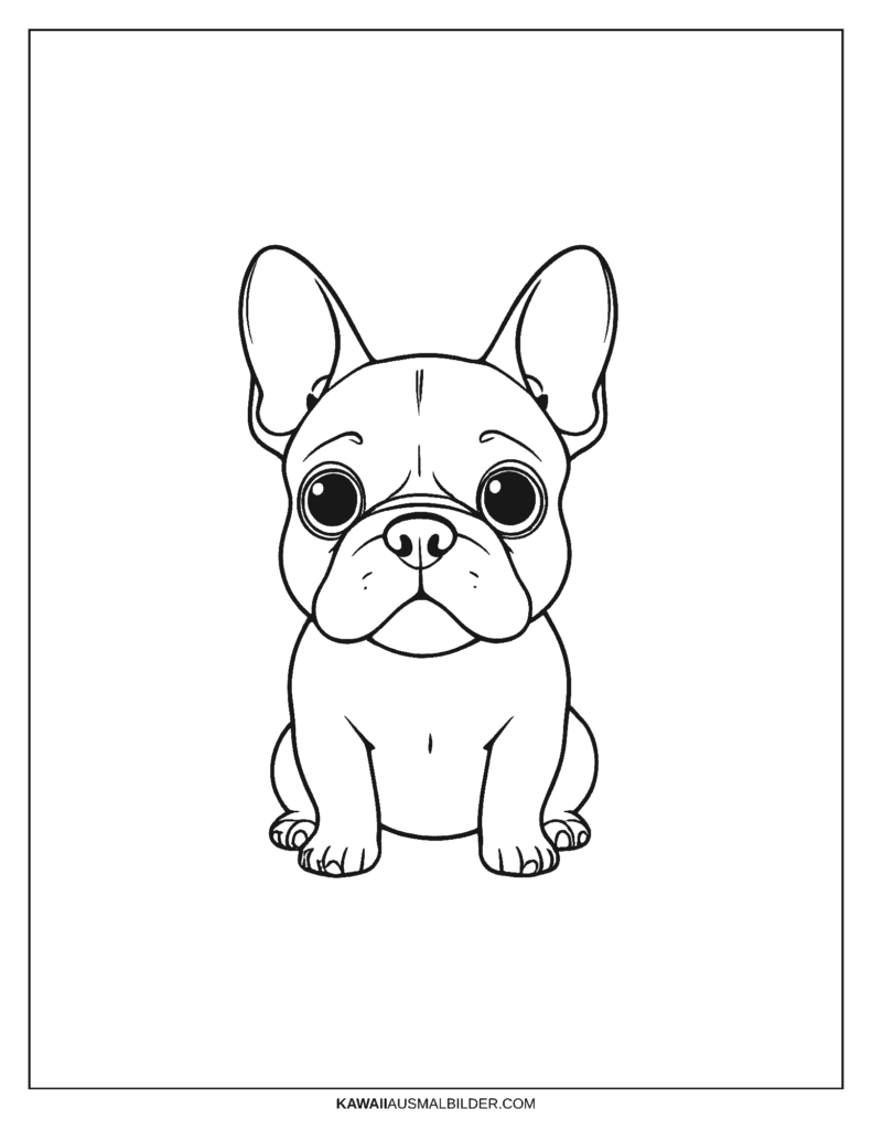 französische bulldogge hund  ausmalbild