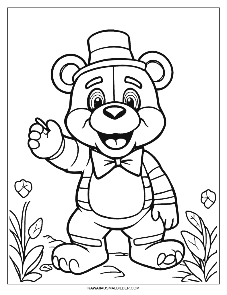 freddy der bär ausmalbild
