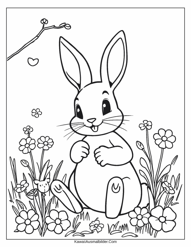 frühling hase ausmalbild