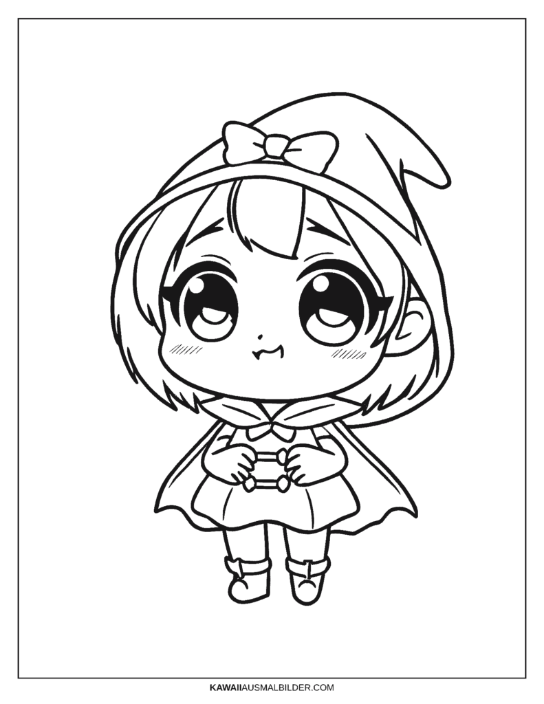 halloween anime ausmalbild