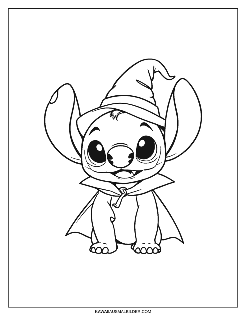 halloween stitch ausmalbild