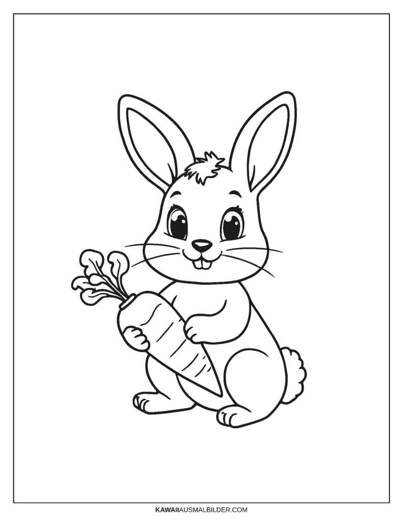 hase mit karotte ausmalbild