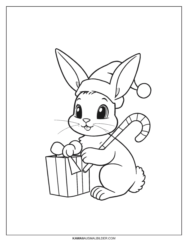 hase  weihnachten ausmalbild