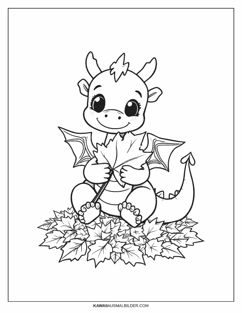 herbst drachen ausmalbild