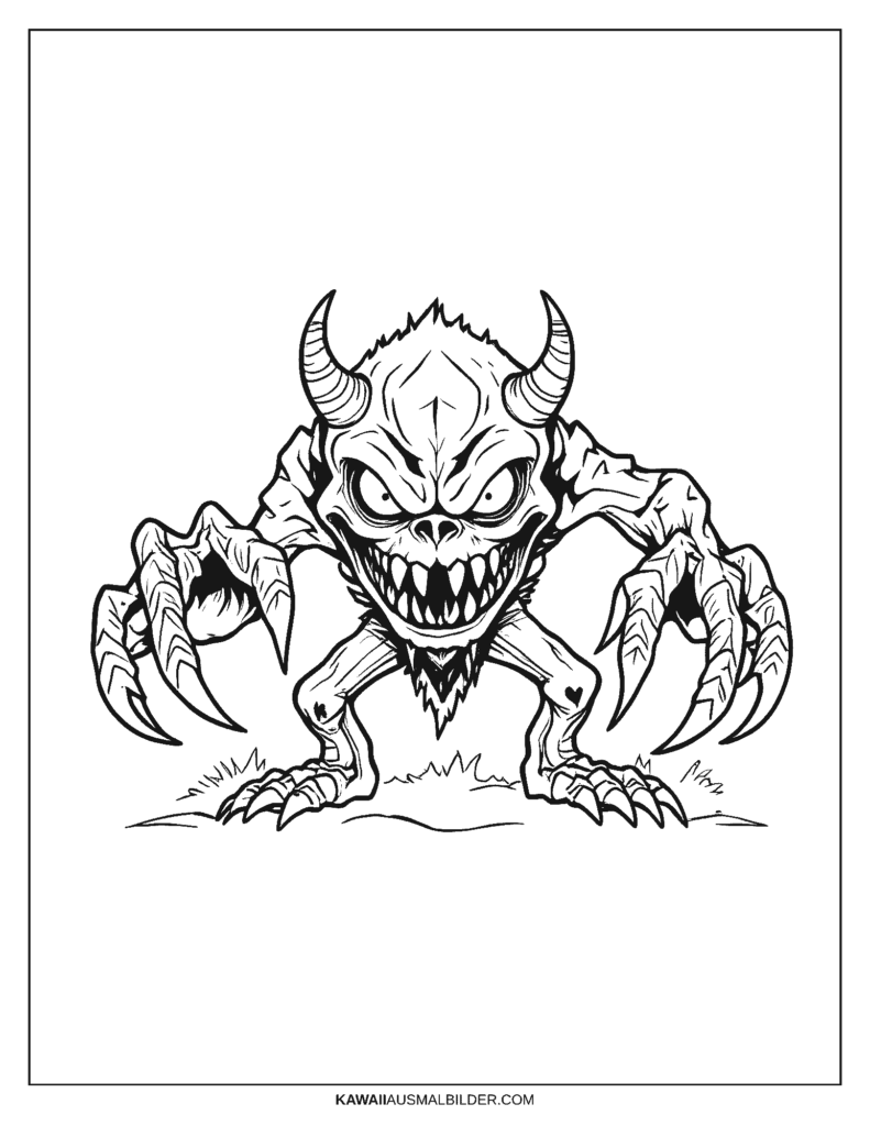 horror monster ausmalbild