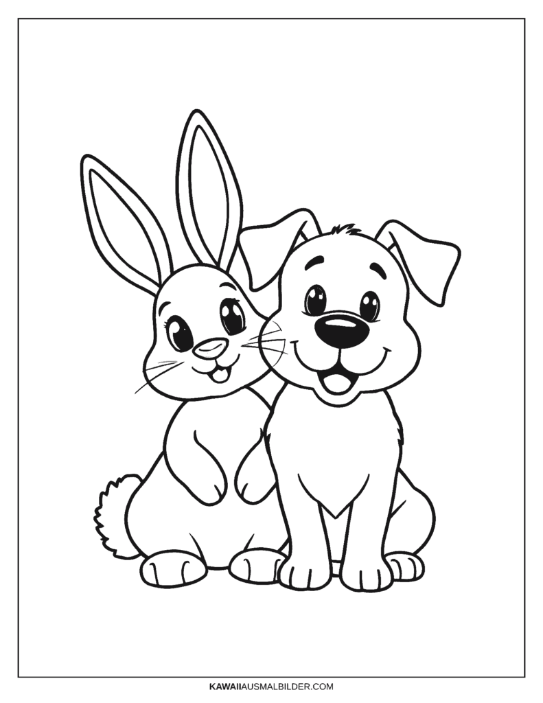 hund und hase ausmalbild