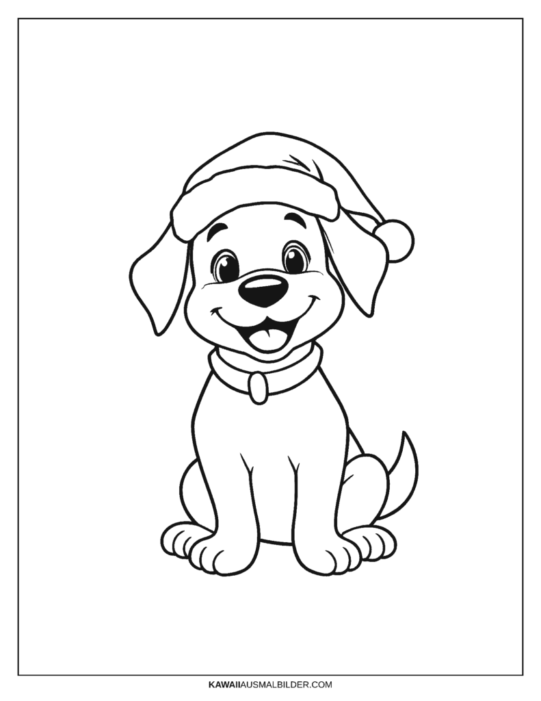 hund weihnachten ausmalbild