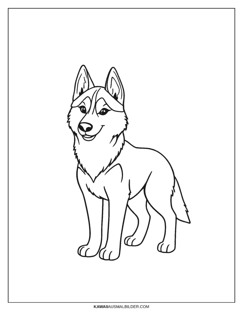 husky hund ausmalbild