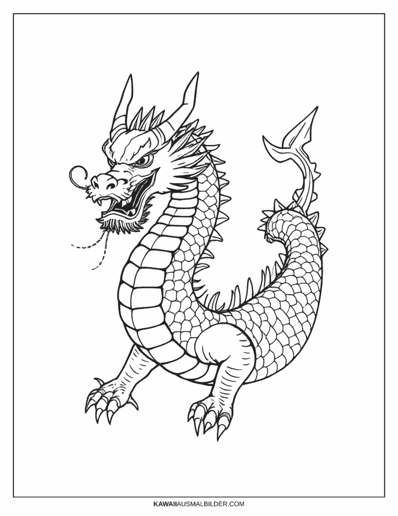 japanische drachen ausmalbild