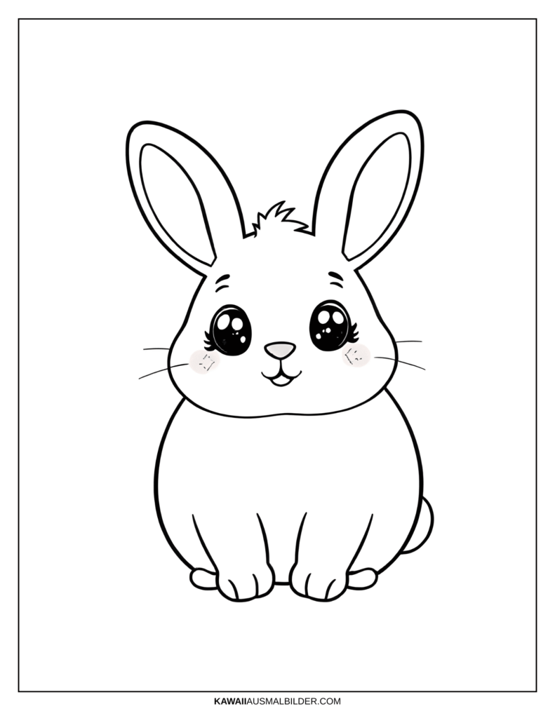 kawaii hase ausmalbild