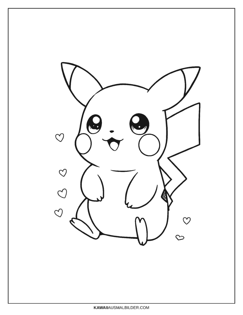 kawaii pikachu ausmalbild